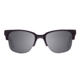 Shiny black frame, ELM burk & gold line arm with grey lens