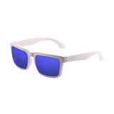 Shiny white with revo blue iridium lens