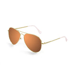 Gold metal frame with space brown flat lens