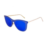 Space flat revo dark blue lens with matte gold temple