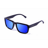 Shiny black frame with blue revo lens