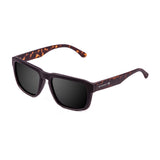 Matte demy front with matte black temples with smoke lens