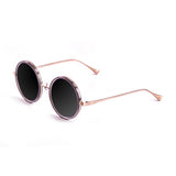 Transparent black frame & gold temples with smoke lens