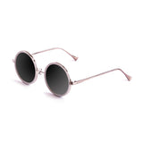Transparent white frame & silver temples with smoke lens