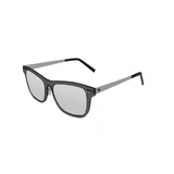 Matte black transparent frame with revo silver lens