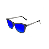 Matte black transparent frame with revo blue lens