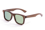 Bamboo dark brown with revo green polarize lens