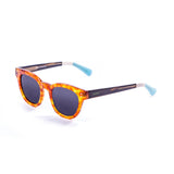 Frame brown red with smoke lens with blue and white in the arms